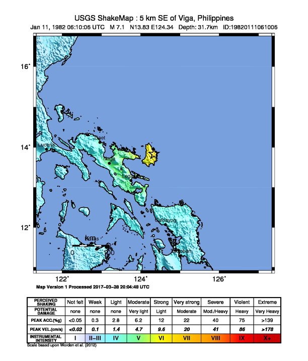 ShakeMap Intensity Thumbnail